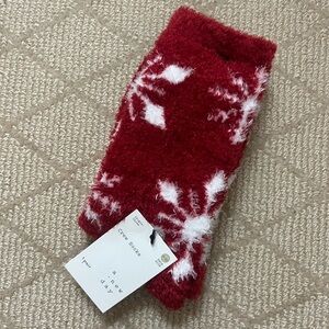 Festive Red and White Crew Socks